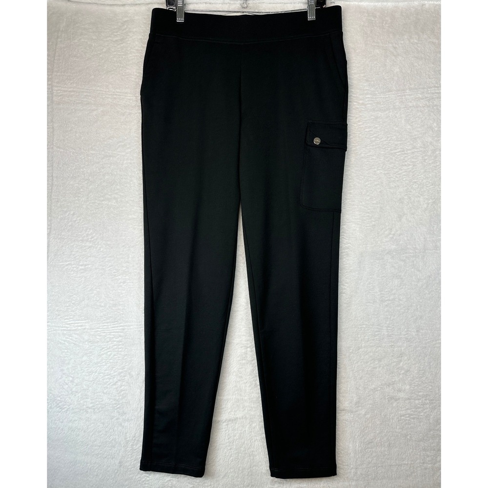 Lauren Ralph Lauren Cargo Pants Womens Size M Black Stretch Knit Pull On 1611